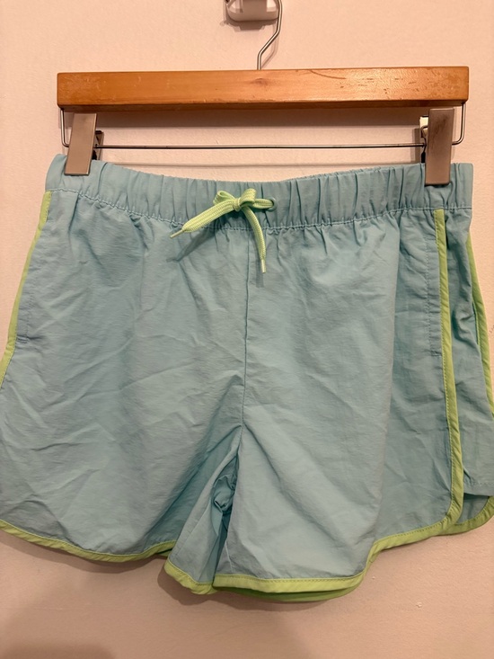 Old Navy Pants - Old Navy Light Blue Athletic Shorts with Lime Trim